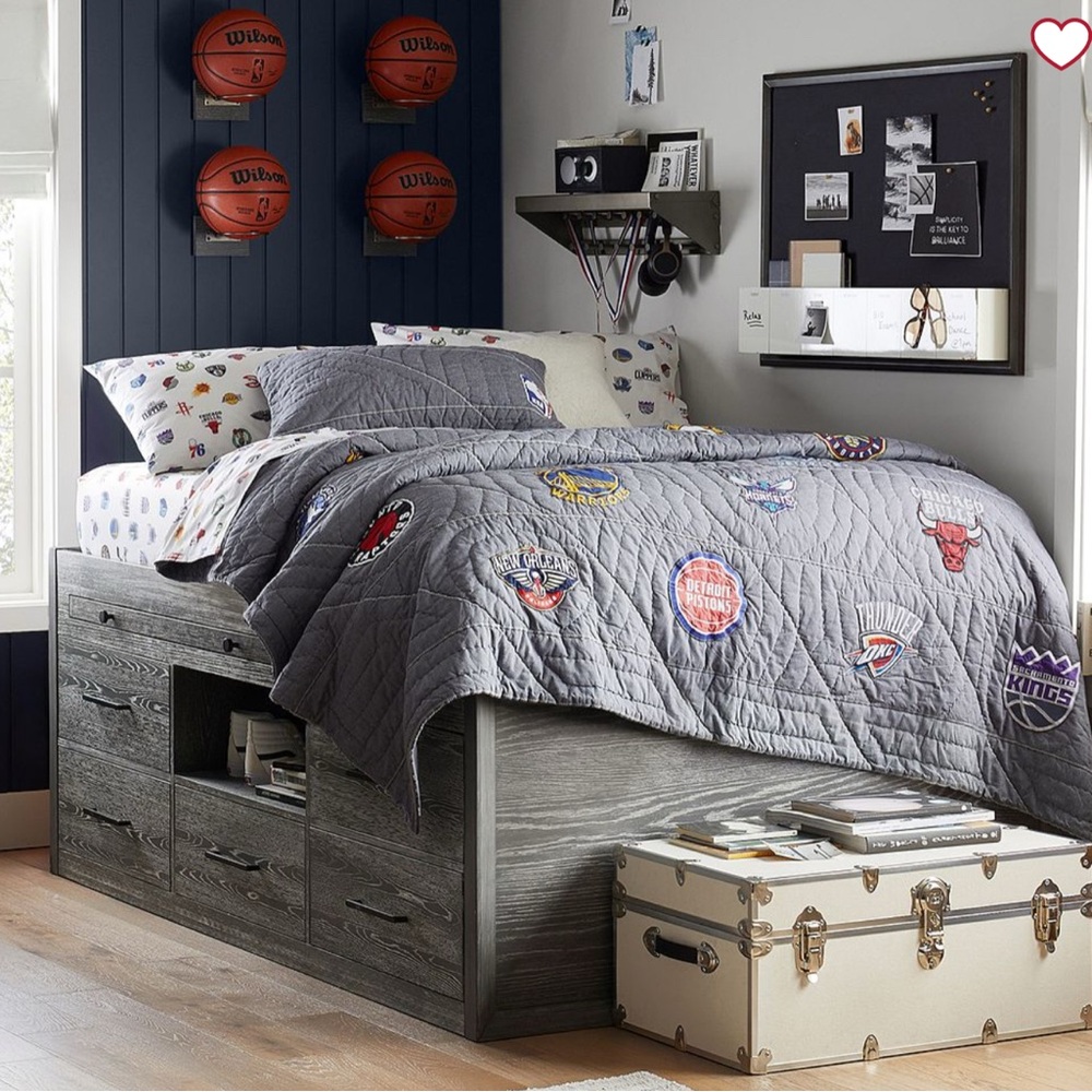 Pottery Barn Teen Gray NBA Quilt